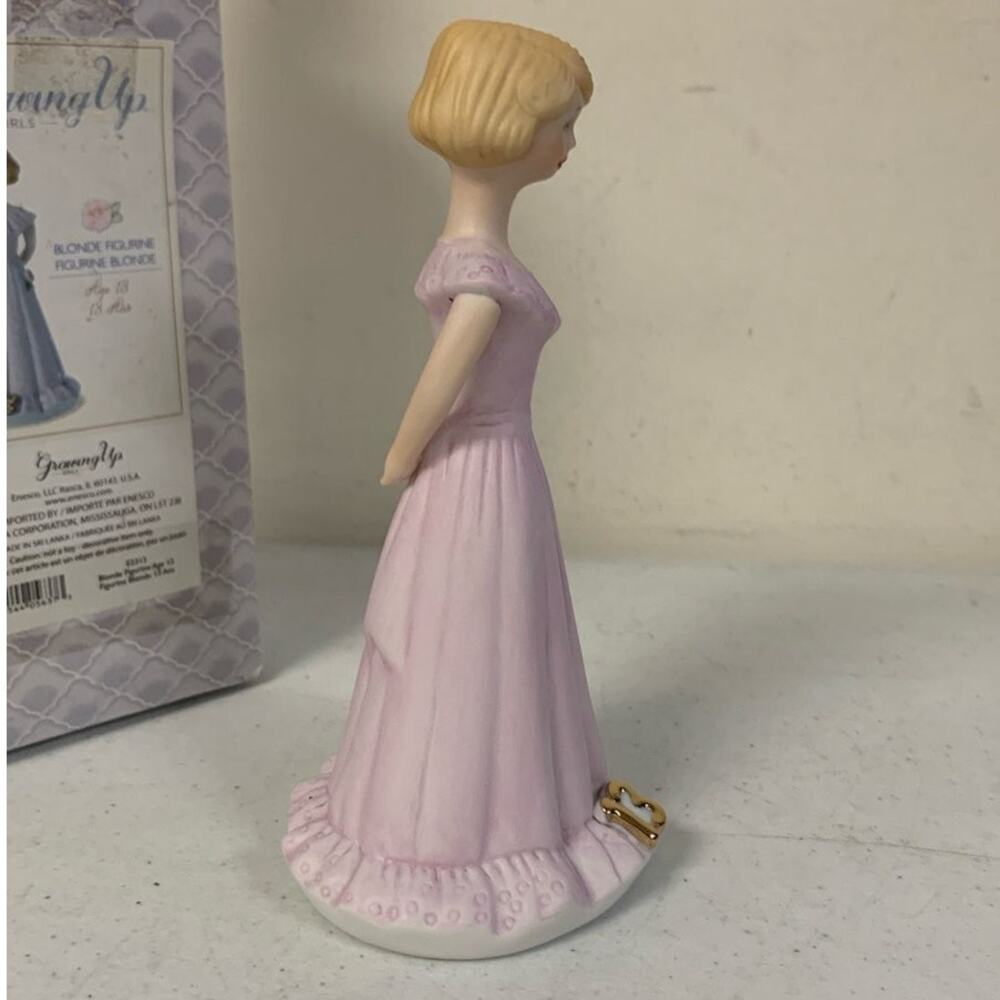 Enesco Growing Up Girls Blonde Age 13 Porcelain Figurine, 6.5" Tall - Picture 4 of 6